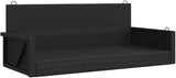 Black PE Rattan Swing Bench with Powder-Coated Steel Frame, 2-Seater Outdoor Patio Furniture for Garden and Balcony - Photo 3