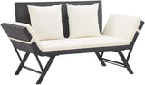 Patio Bench with Cushions, Outdoor Sunbed, Cushion Cover Removable, Garden Bench, Easy to Clean for Patio, Garden, Patio - Photo 1