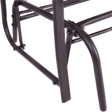 Pemberly Row Patio Glider Rocking Bench, Durable Metal Frame, Ergonomic Design, Brown Finish - Photo 4