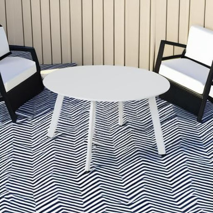 Grand patio 28-inch Outdoor Steel Coffee Table, Round Patio Side Table, Great for Backyard Patio Deck, White