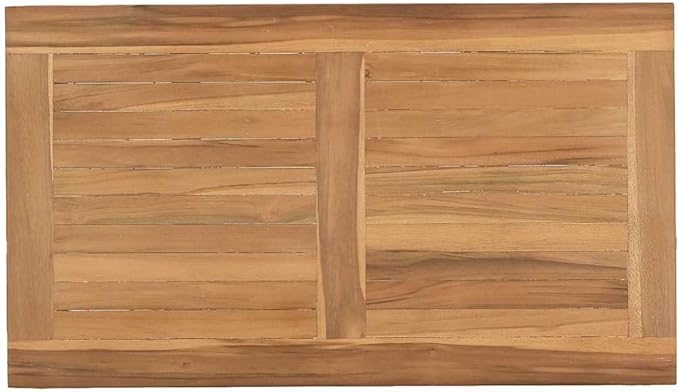 Solid Teak Outdoor Coffee Table 27.56 x 15.75 x 14.17 in Brown Modern Minimalist Patio Side Table Cocktail Accent for - Photo 7