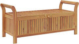 Outdoor Storage Bench with Cushion, Solid Acacia Wood Garden Seating for Patio, Backyard, Deck - Photo 5