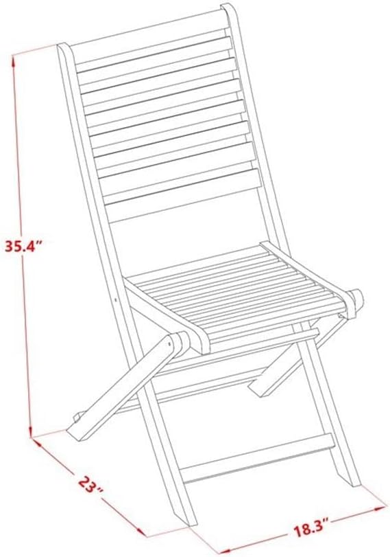 East West Furniture BBSCWNA Cameron Foldable Outdoor Dining Chairs - Acacia Wood, Set of 2, Natural Oil