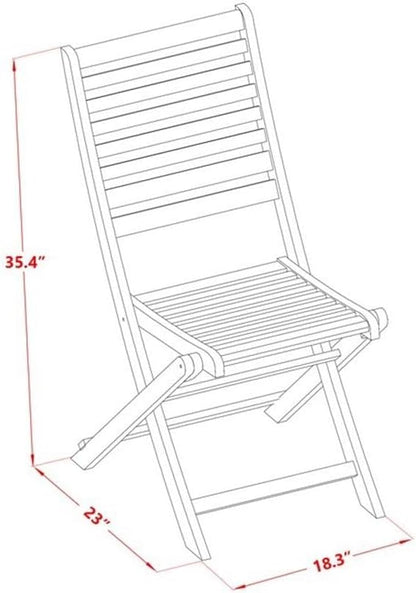 East West Furniture BBSCWNA Cameron Foldable Outdoor Dining Chairs - Acacia Wood, Set of 2, Natural Oil
