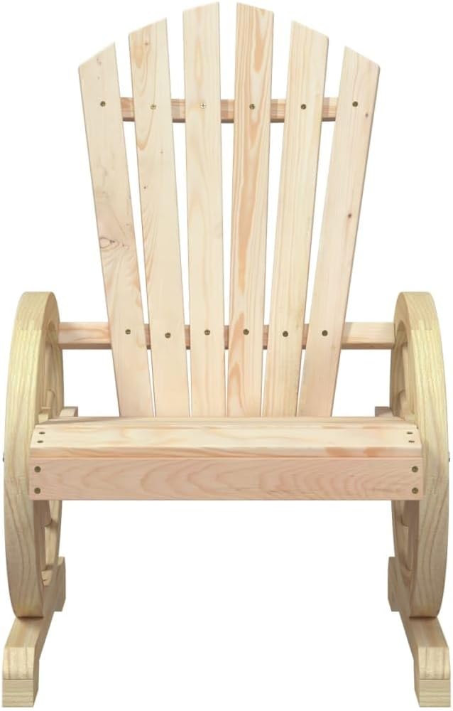 Natural Wood Solid Fir Wood Garden Adirondack Chair Set of 4 - Photo 5