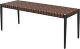 Grand patio Outdoor Bench Leather-Look Wicker Patio Seating Bench for Front Porch Backyard Park Outside Furniture Décor - Photo 1