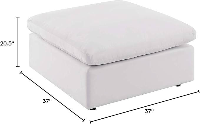 Modway Commix Outdoor Patio Overstuffed Sectional Sofa Ottoman in White - Photo 3