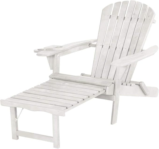 SW2005WT Chaise Lounge Adirondack Chair, White