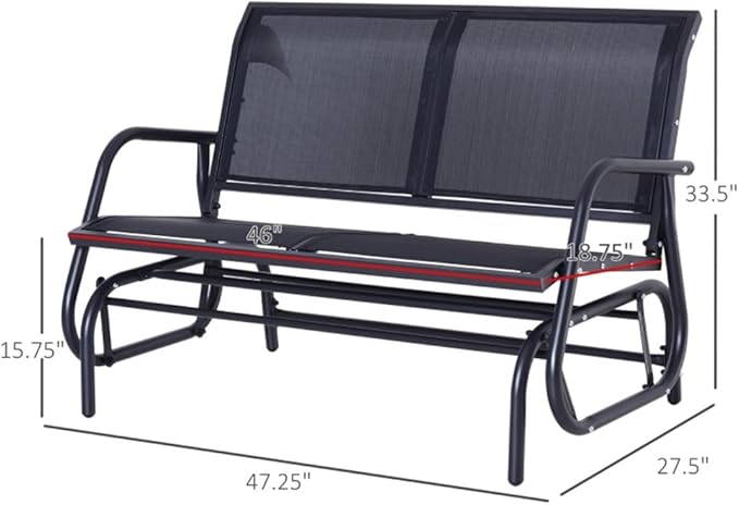 2-Person Outdoor Garden Park Bench, Patio Loveseat Chair, Loveseat Bench for Backyard, Poolside, Front Porch,Outdoor Bench Seat - Patio Garden Bench, Outside Chair with Seat,47.25"L x 27.5"W x 33.5"H