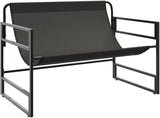 Garden Bench Anthracite, Black Powder-Coated Steel, Textilene Park Bench Patio for Outdoor Garden - Photo 6