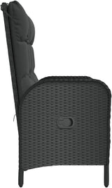 Reclining Patio Bench with Cushions 42.1" Poly Rattan Black Garden Bench Porch Bench Deck Bench Outdoor Bench for patios - Photo 5
