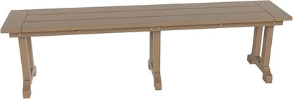 WO WESTIN OUTDOOR HDPE Laguna Trestle 65" Bench,Weathered Wood
