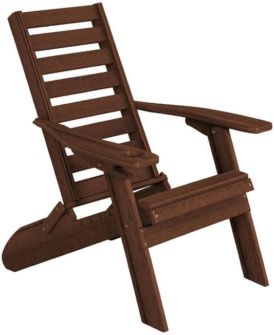 Furniture Barn USA Farmhouse Collection Poly Ladderback Folding Adirondack Chair, Walnut