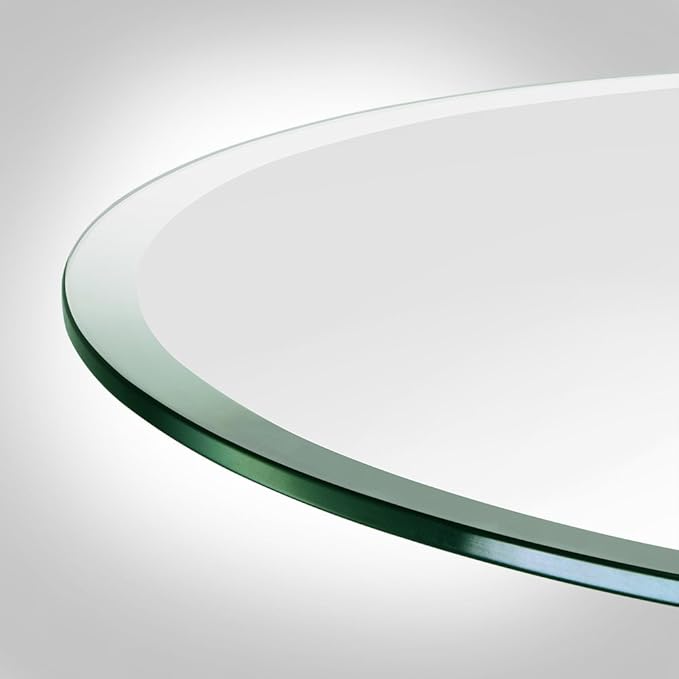 Dulles Glass 27 inch Round Glass Table Top - Tempered - 1/2" Thick Glass Surface, Safe Beveled Edge - Photo 7