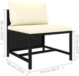 vidaXL Sectional Middle Sofa - Poly Rattan, Lightweight, Modular Design, Suitable for Year-Round Use, Highly Durable - Photo 2