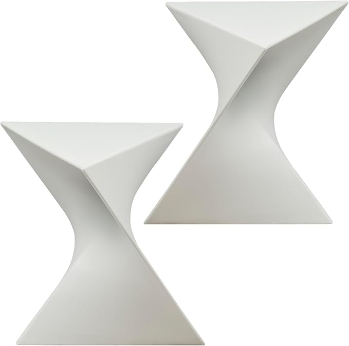 LeisureMod 15.75" Triangular Side Table, Stackable Plastic Accent End Table for Indoor & Outdoor Use - Photo 1