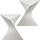 LeisureMod 15.75" Triangular Side Table, Stackable Plastic Accent End Table for Indoor & Outdoor Use - Photo 1