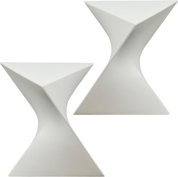 LeisureMod 15.75" Triangular Side Table, Stackable Plastic Accent End Table for Indoor & Outdoor Use - Photo 1