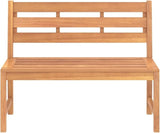 Patio Bench Garden Bench Outdoor Bench for Outdoors Porch Entryway Furniture for Yard 44.9" Solid Teak Wood - Photo 4