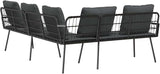 Outdoor L-Shaped Sectional Sofa with Cushions, PE Rattan Metal Frame Patio Garden Furniture - Photo 4