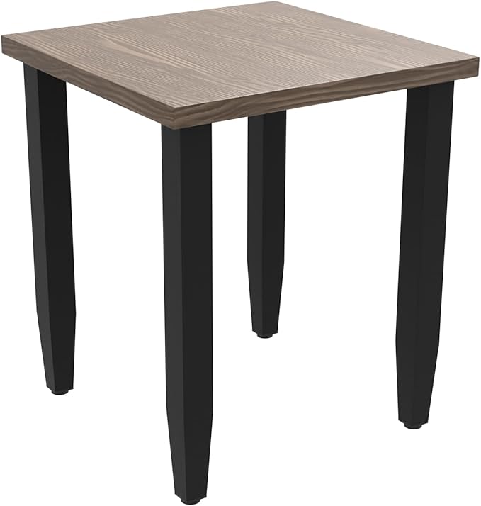 Modern Outdoor Side Table with Wood Grain Top, Stylish Patio Square Table for Patio, Porch, Deck, or Garden