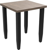 Modern Outdoor Side Table with Wood Grain Top, Stylish Patio Square Table for Patio, Porch, Deck, or Garden - Photo 7