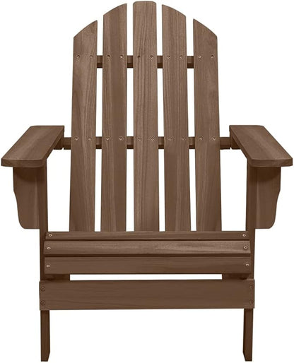 Solid Hardwood Patio Chair Outdoor Furniture Brown Weather-Resistant Durable Lounge Chair for Garden Poolside and Backyard Relaxation