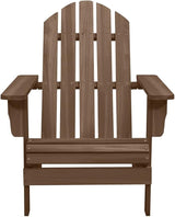 Adirondack Chair with Ottoman and Table Solid Fir Wood Brown Patio Furniture Set for Outdoor Garden Balcony Porch - Photo 9
