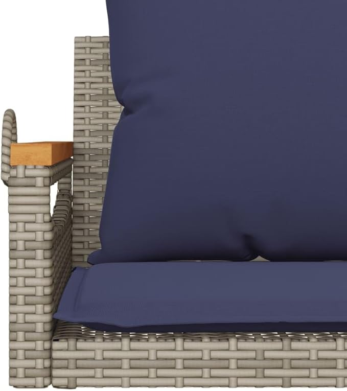 Patio Swing Bench Gray with Comfy Cushions, UV-Resistant Durable Outdoor Furniture for Balcony Garden - Photo 9