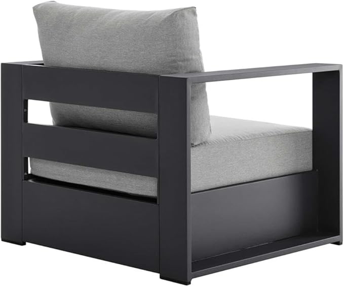 Modway Tahoe Aluminum Outdoor Patio Armchair in Gray Gray - Photo 5