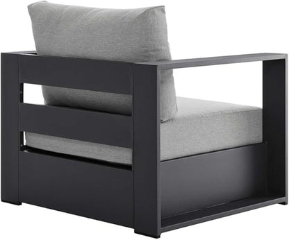 Modway Tahoe Aluminum Outdoor Patio Armchair in Gray Gray