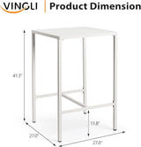 VINGLI 27 Inch Outdoor Bar Table, All-Weather Aluminum Patio Balcony Pub Table for Pool, Blacony, Yard (White) - Photo 3