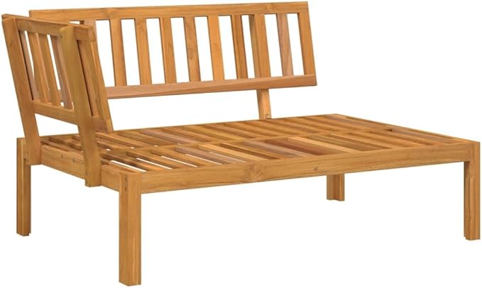 Patio Sofa Natural Wood Solid Acacia Wood Medium Modular Couch Sofa for Terrace Garden