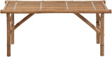 Foldable Bamboo Garden Bench with Removable Cushion, Medium Rectangular Outdoor Seating for Patio and Backyard - Photo 4
