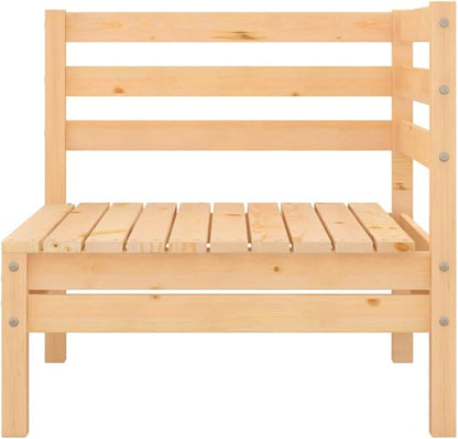 Modular Garden Lounge Set, 3-Piece Solid Pinewood Outdoor Sofa, Rustic Patio Furniture, Natural Wood Patio Seat for Backyard, Garden, and Living Room, Brown