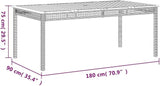 Large Rectangular Garden Table, Outdoor PE Rattan Dining Table for 6, Weather-Resistant Patio Furniture for Backyard - Photo 2