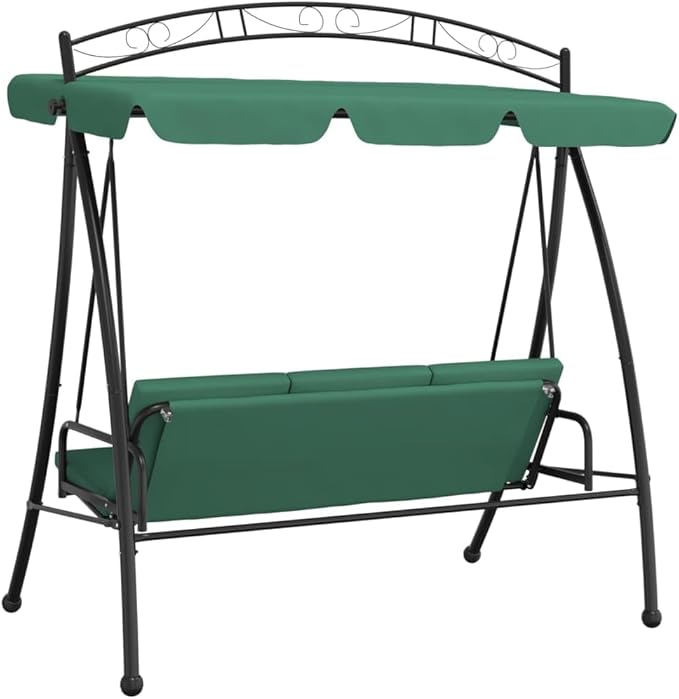 3-Seater Garden Swing Bench, Outdoor Patio Porch Swing with Bed Conversion, Powder-Coated Steel Frame - Photo 5