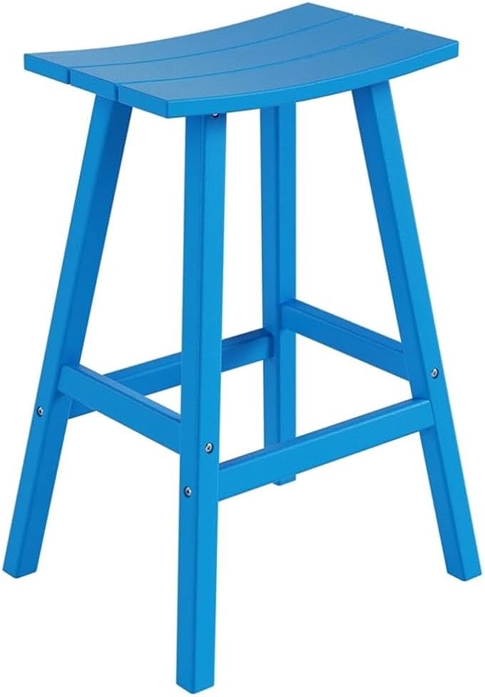 Costaelm All-Weather Outdoor Bar Stools, 29" Height Patio Stools & Bar Chairs, Adirondack Poly Patio Bar Stool for Patio, Deck, Kitchen Counter and Garden,