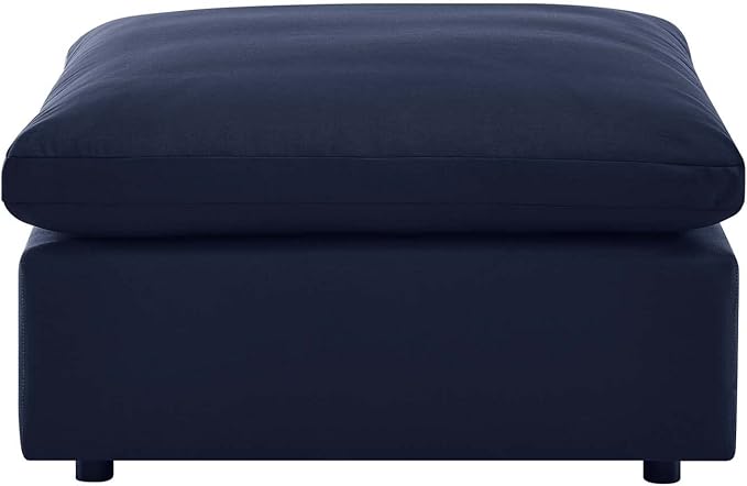 Modway Commix Outdoor Patio Overstuffed Sectional Sofa Ottoman in Navy - Photo 4