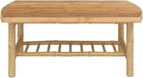 Natural Bamboo Garden Coffee Table Outdoor Durable Medium Size Rustic Modern Design for Patio Seating - Photo 2