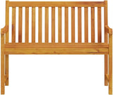 Solid Acacia Wood Garden Bench, Rustic Outdoor Seating for Patio and Garden, 43.3 Inch Long Bench with Natural Finish - Photo 4