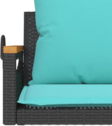 Patio Swing Bench Black Outdoor Garden Seating with Plush Cushions Weather Resistant Materials Compact Design for - Photo 9