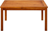 33.5in Solid Acacia Wood Square Coffee Table Oiled Brown Outdoor Patio Dining for Garden Balcony Small Deck Backyard Use - Photo 3