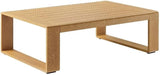 Modway Lirienne Aluminum Faux Wood Outdoor Coffee Table in Natural - 47 Inch Weather-Resistant Modern Rectangle Patio - Photo 1