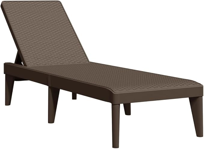 Adjustable Brown Polypropylene Outdoor Chaise Lounge 23.6x73.2x11.4in - Photo 1