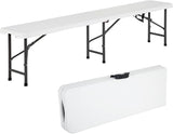 6FT Plastic Folding Bench Outdoor Bench Garden Bench Plastic Portable Bench with Carrying Handle for Picnic Camping - Photo 1