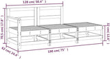 3-Piece Outdoor Sectional Wood Lounge Set, White Rustic Solid Pine - Photo 8