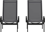 Flash Furniture Brazos Set of 2 Adjustable Chaise Lounge Chairs with Arms, All-Weather Outdoor Five-Position Recliners - Photo 1