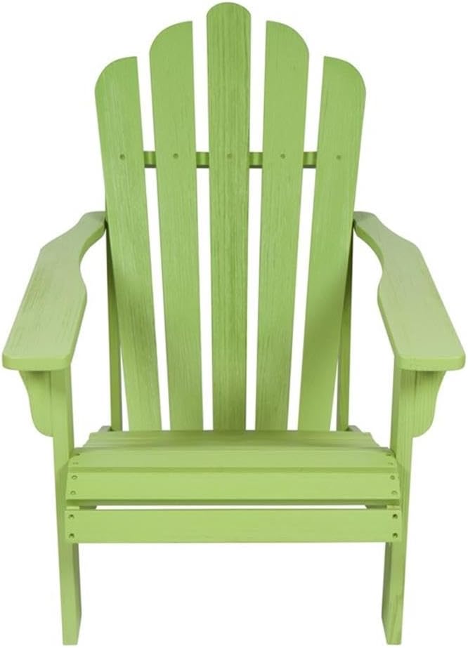 Pemberly Row Adirondack Chair, Cedar Wood, Green Finish, 36" H x 35" W x 26.25" D, Ergonomic Design, Contoured Seat, Wide Arms, Durable Outdoor Patio Porch Chair with Moisture and Decay Resistance