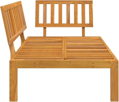 Pallet Sofa Natural Wood Solid Acacia Wood Medium Modular Deck Couch Poolside Seating for Patio Balcony